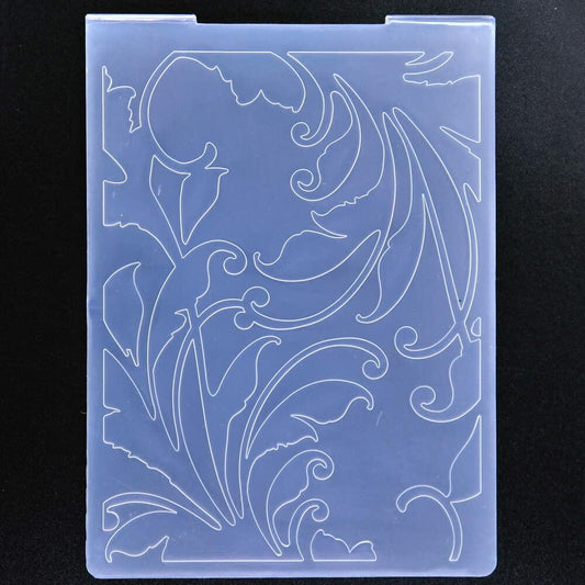 DDOUJOY Embossing Folders Flowers Leaves Bird Plastic 9pcs for Card Making