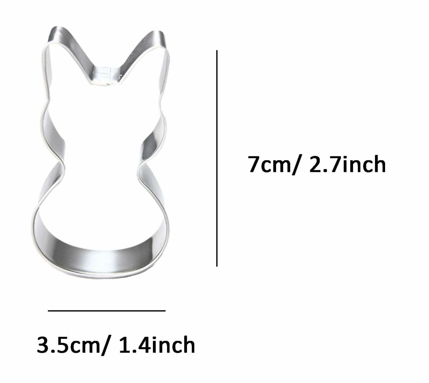 WJSYSHOP Cartoon Cat Cookie Cutter Stainless Steel Silver Shape