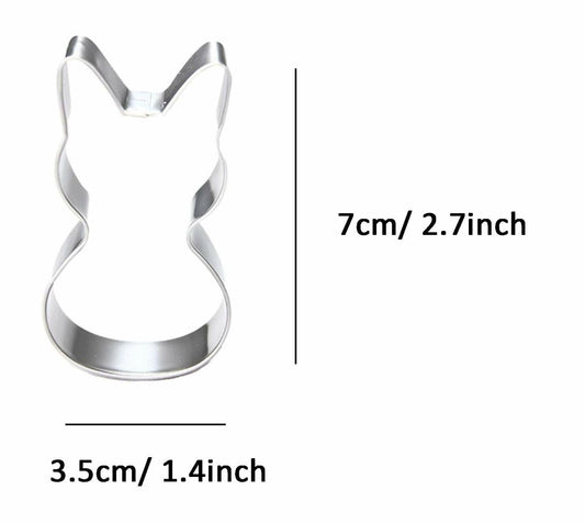 WJSYSHOP Cartoon Cat Cookie Cutter Stainless Steel Silver Shape