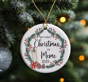 AnhTram97 My First Christmas As Meme 2025 Ornament White Ceramic Both Sides