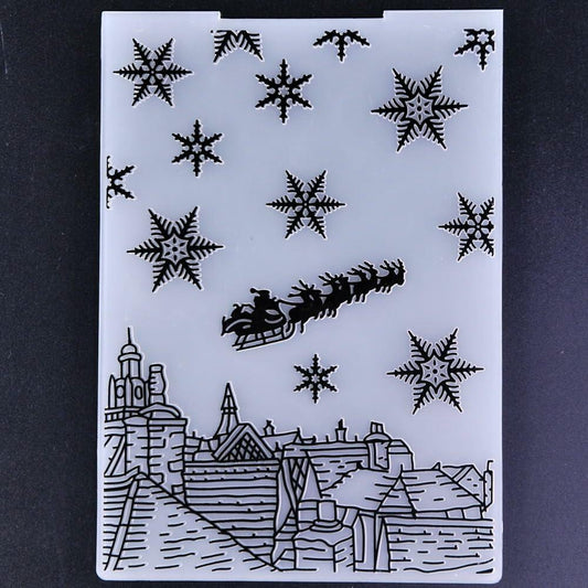 KWELLAM Christmas Snowflake Sled Plastic Embossing Folder 3100807