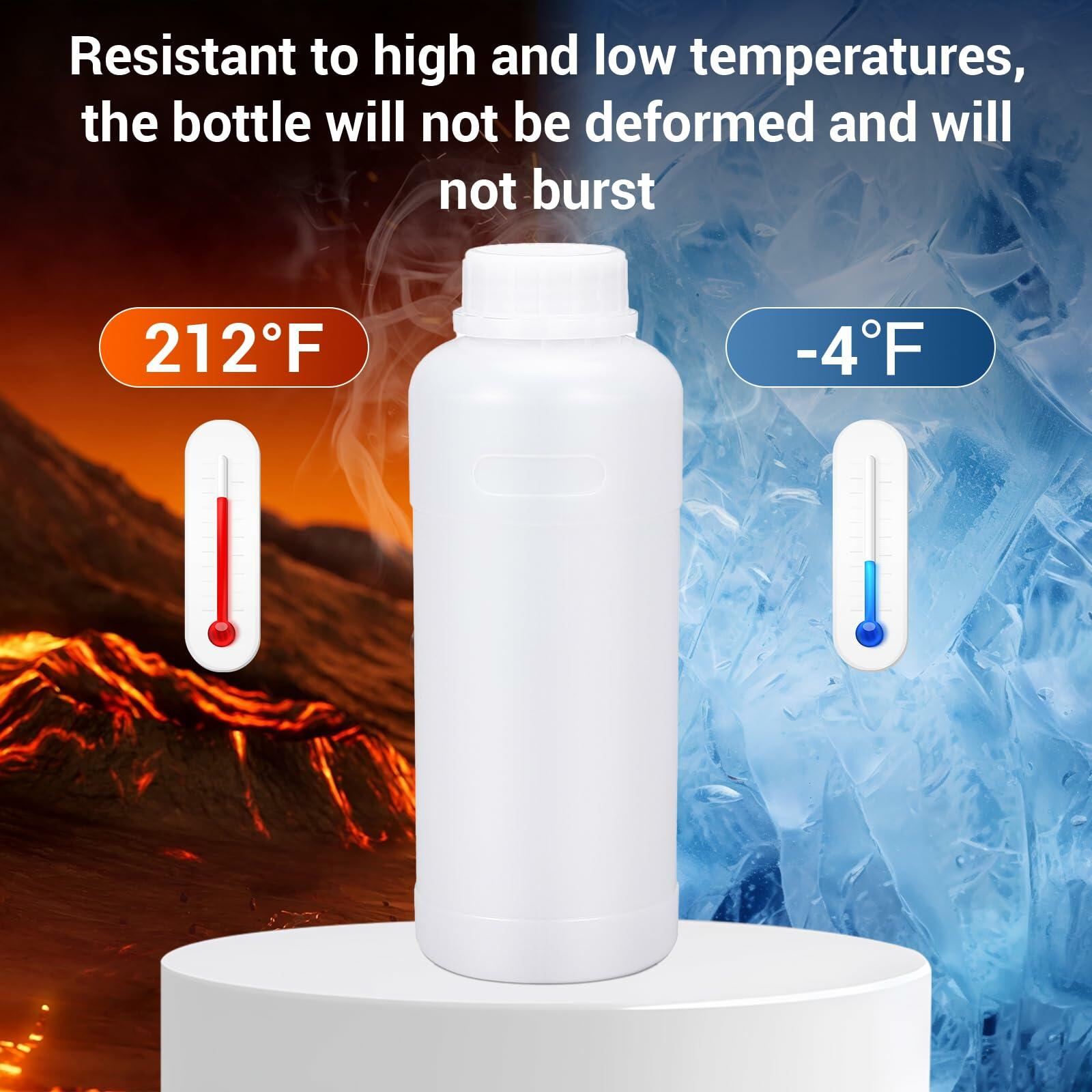 ASEVAT 33.8oz Plastic Reagent Bottle HDPE Wide Mouth Screw Cap 2Pcs