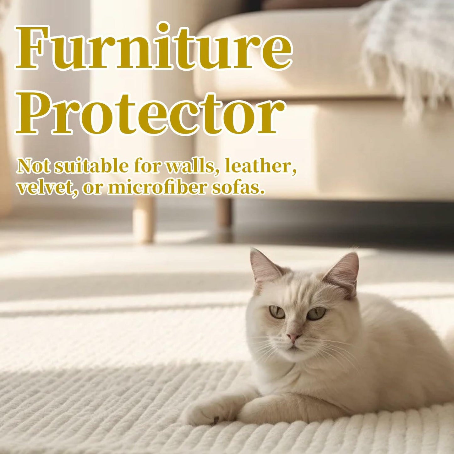 SENONAPO Cat Scratch Furniture Protector 196x17in Clear Self-Adhesive Tape