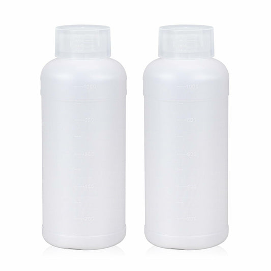 ASEVAT 33.8oz Plastic Reagent Bottle HDPE Wide Mouth Screw Cap 2Pcs