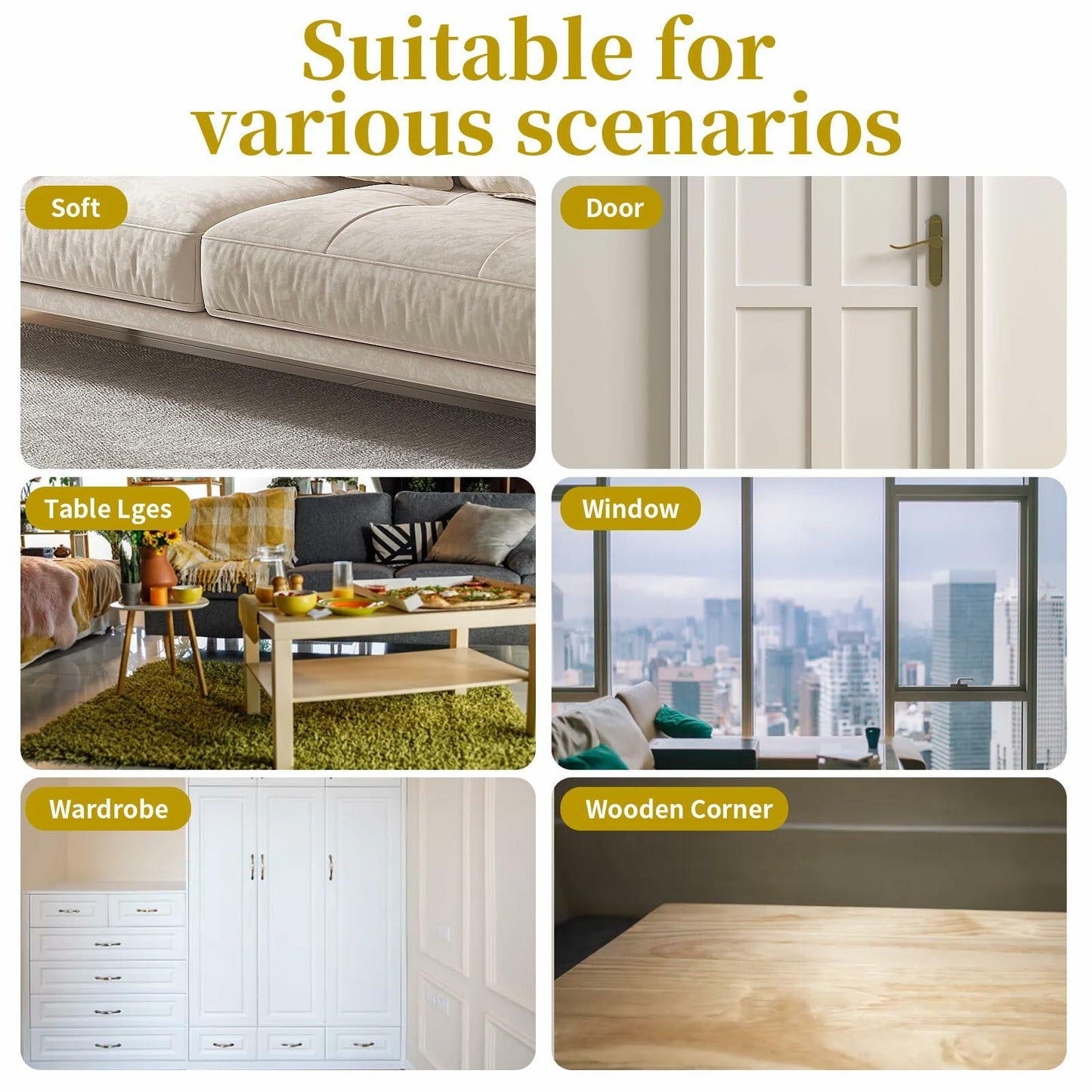 SENONAPO Cat Scratch Furniture Protector 196x17in Clear Self-Adhesive Tape