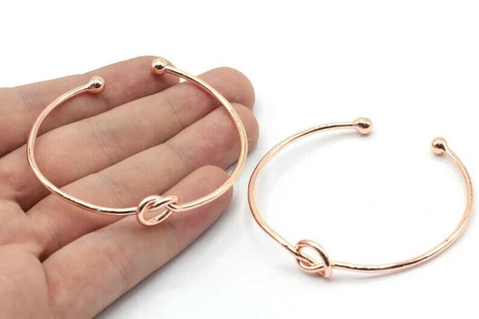 Unbranded Stainless Steel Love Knot Infinity Bracelet Cuff Open Bangle 2pc