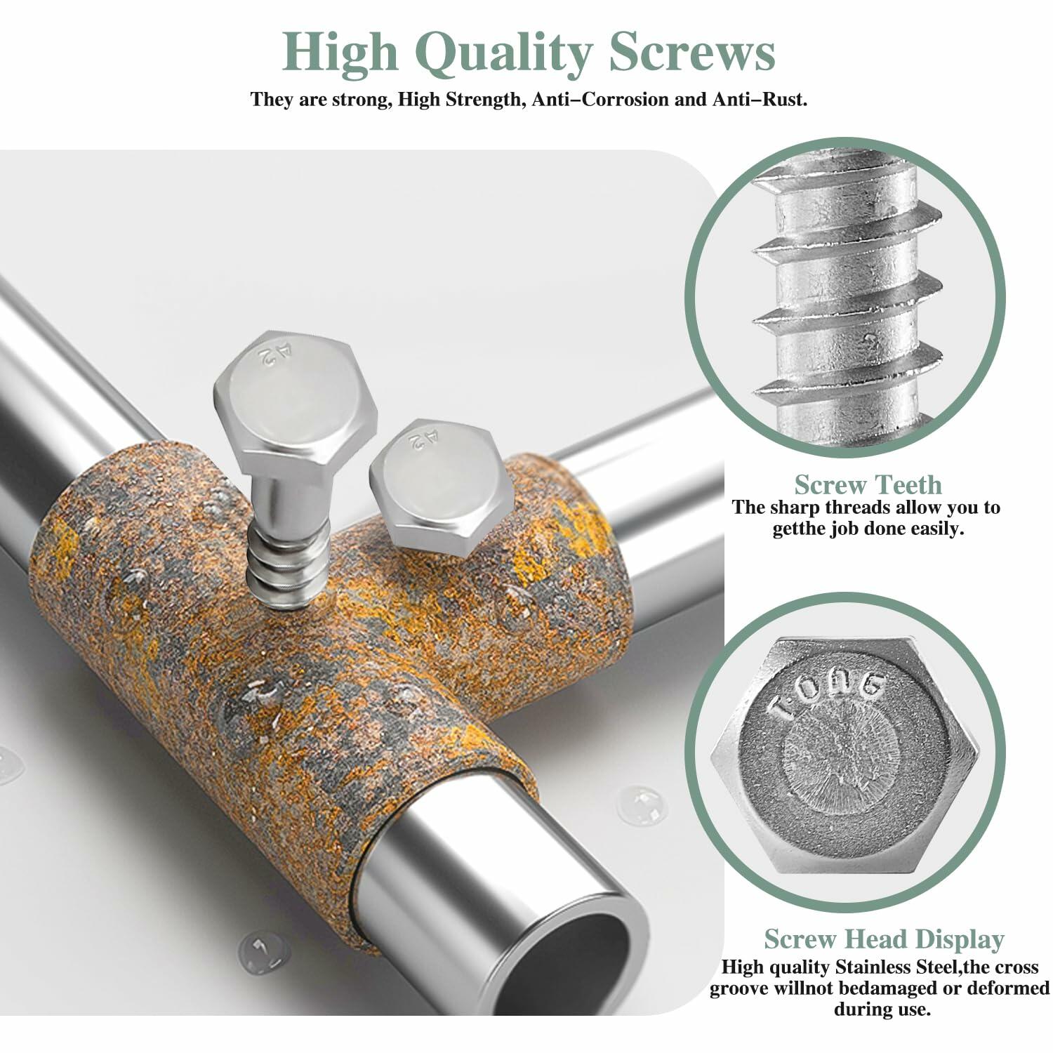 GOHODOMINO 5/16"x3" Hex Head Lag Screws Stainless Steel 304 20Pcs