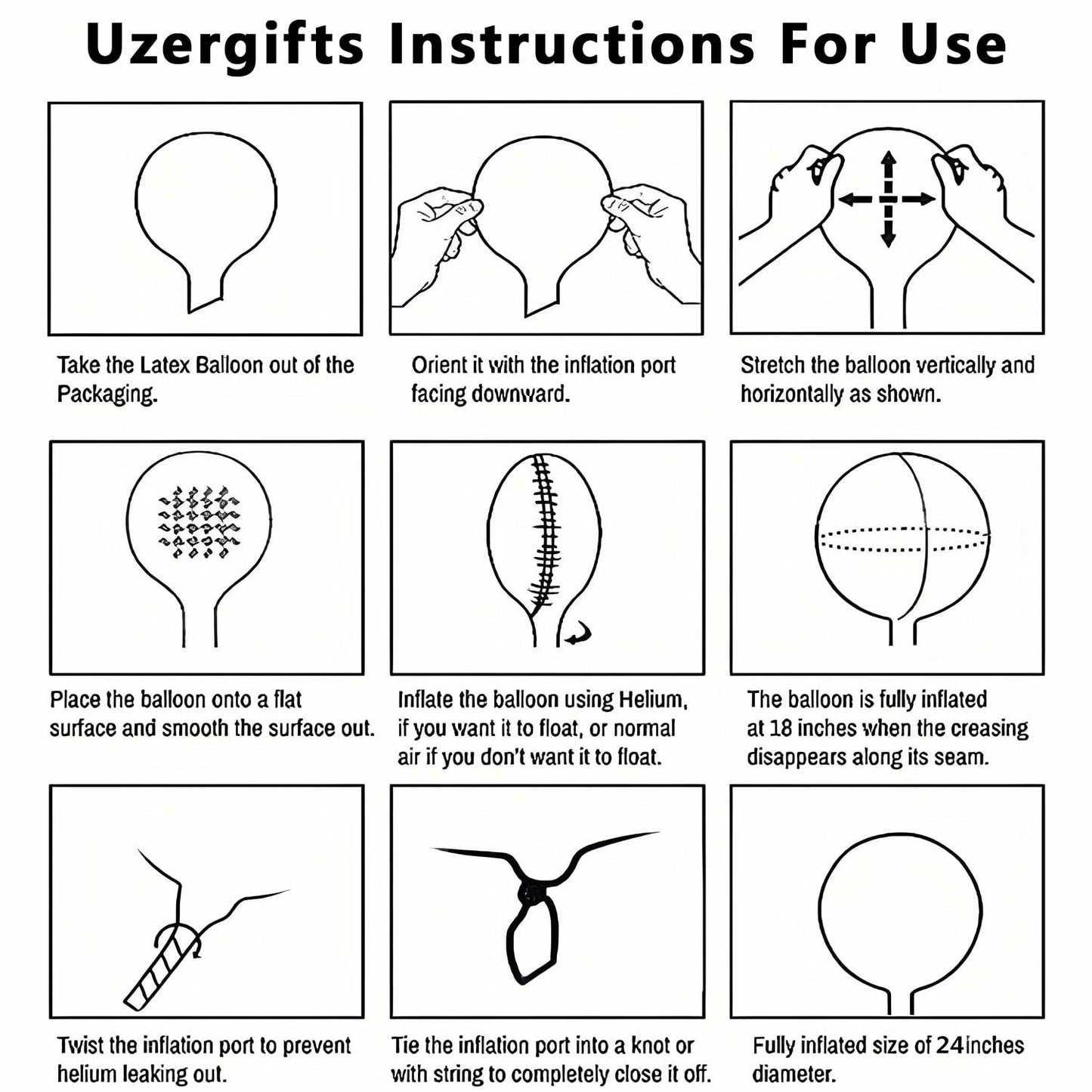 Uzergifts Bobo Balloons 24 Inch Transparent Bubble 25 Pack Party Decor