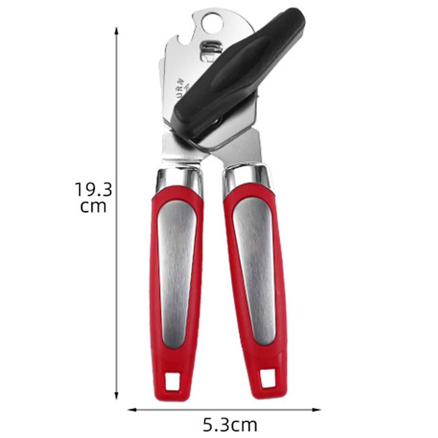 Can Opener Manual with Magnet Sharp Blade Smooth Edge Effort-Saving Knob Red