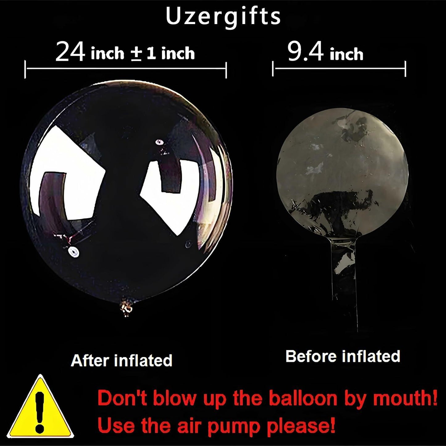 Uzergifts Bobo Balloons 24 Inch Transparent Bubble 25 Pack Party Decor