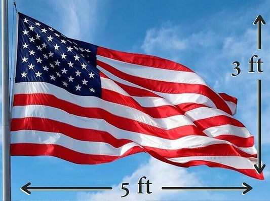Outdoor American Flag 3x5ft Embroidered Stars Brass Grommets USA