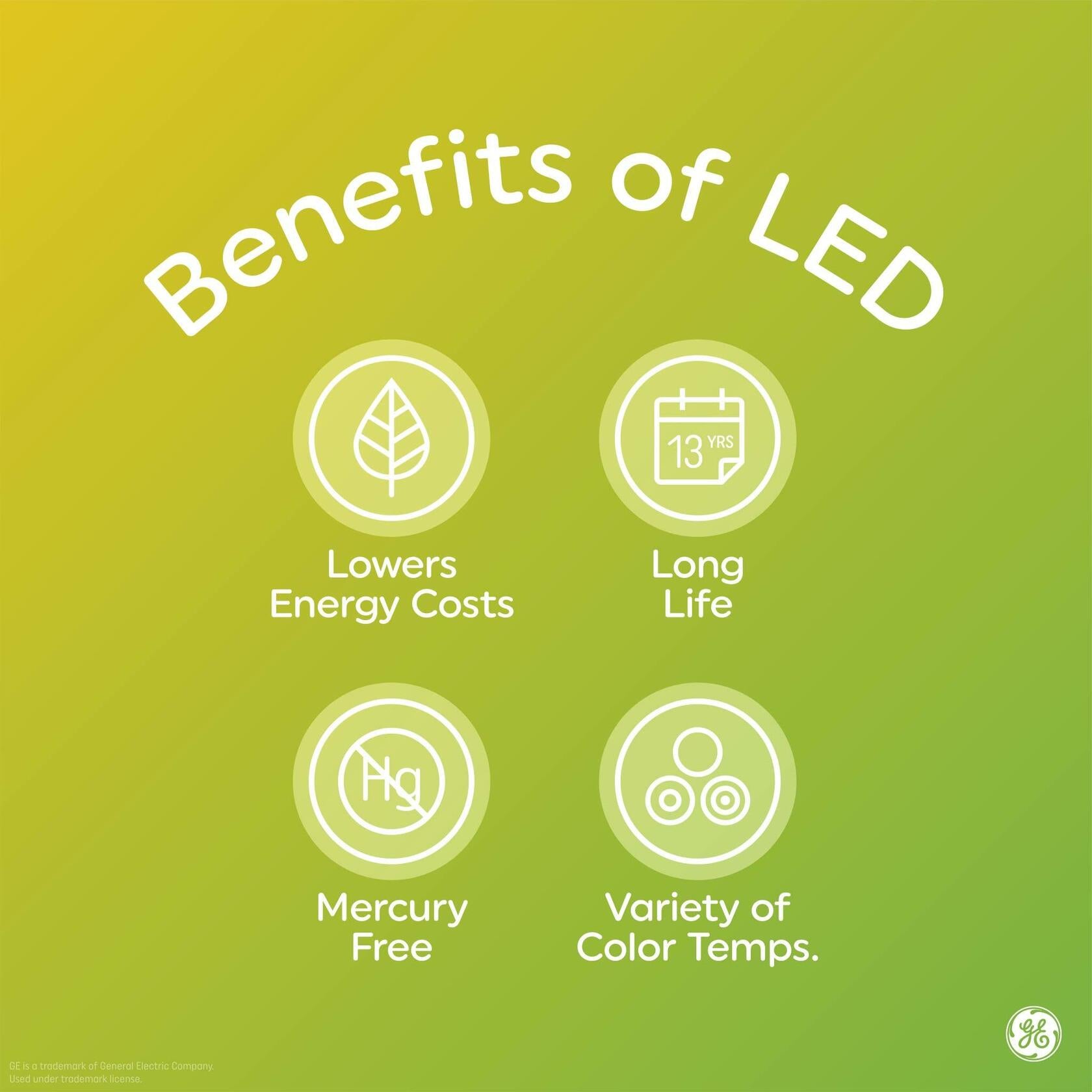 GE LED Globe Light Bulbs 4W 40W Equivalent Soft White Frosted Candelabra 2 Pack