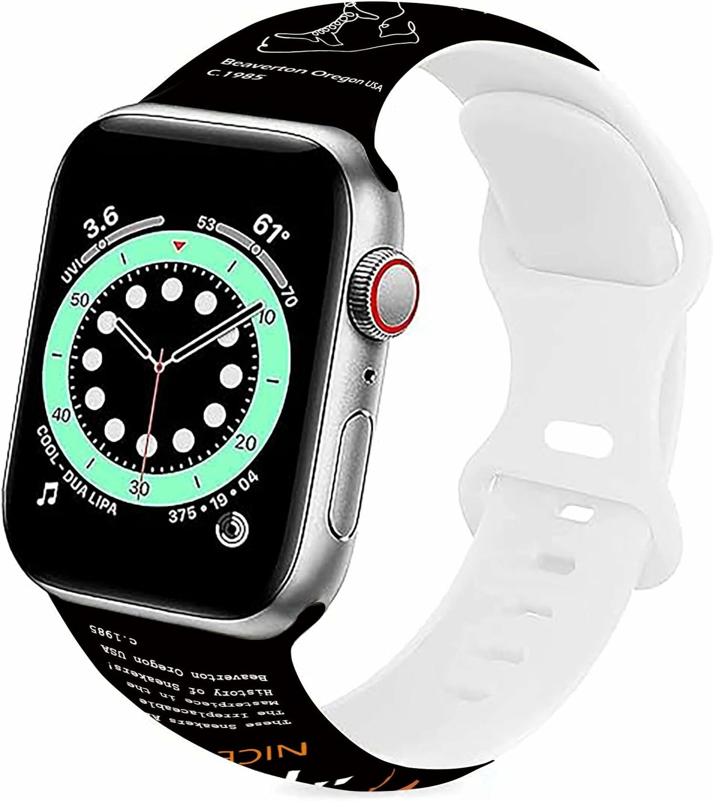 GSDUGYBG Sports Silicone Watch Band Waterproof Black Compatible 38-49mm