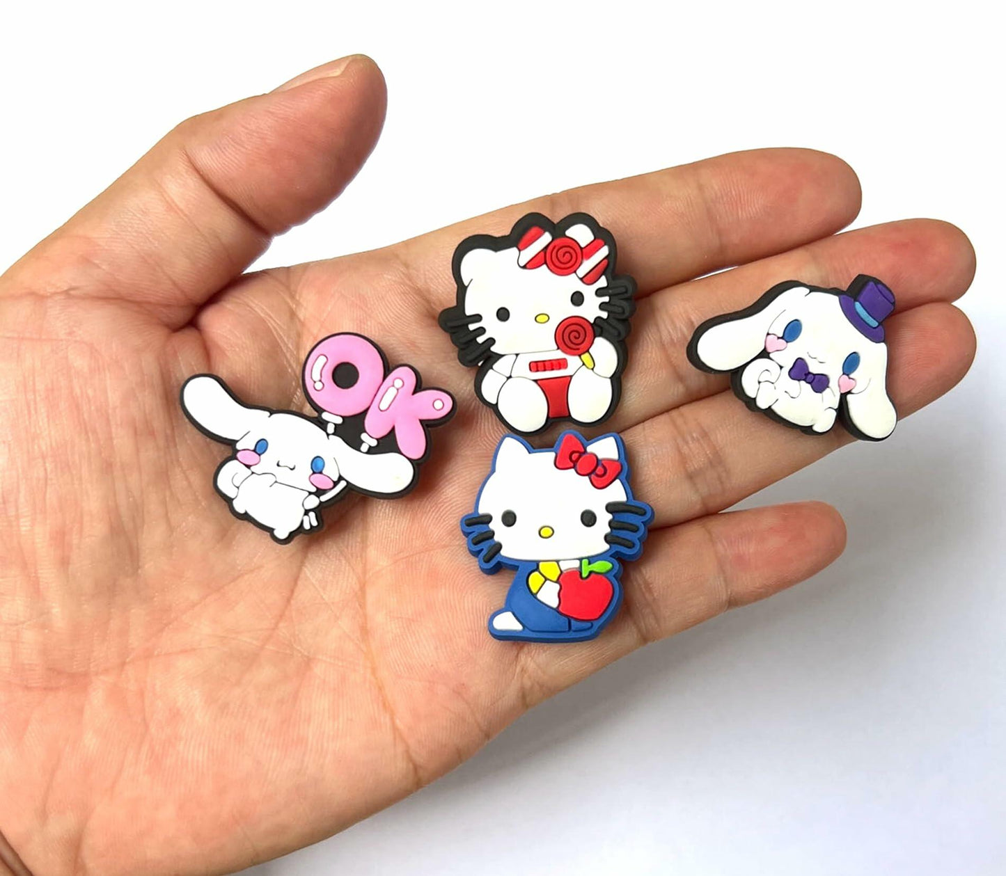 YAOYAO 100pcs Multicolor 3D PVC Shoe Charms Water Resistant Set