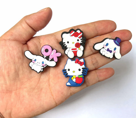 YAOYAO 100pcs Multicolor 3D PVC Shoe Charms Water Resistant Set