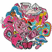 ELEFOCUS 16Pcs Pink Iron-on Patches Applique for Clothing