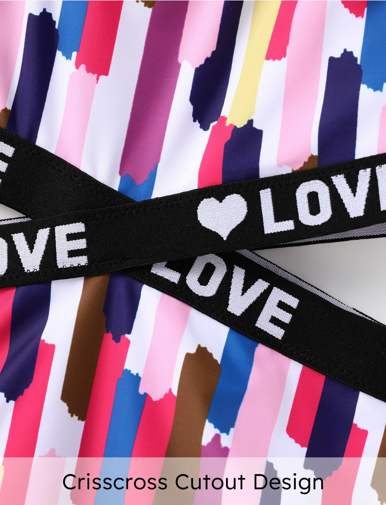 PATPAT Girls Tropical One Piece Swimsuit Bluegreen Size 8-9 Years