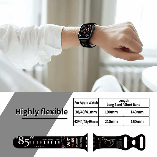 GSDUGYBG Sports Silicone Watch Band Waterproof Black Compatible 38-49mm