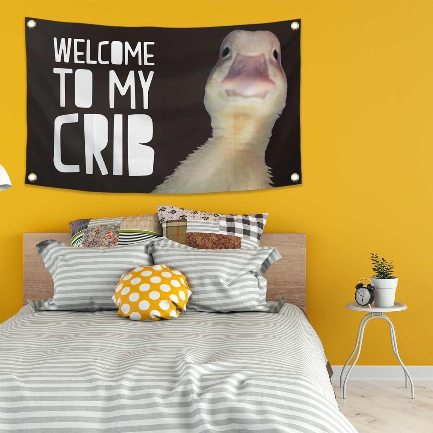 REwis Welcome To My Crib Flag 3x5ft Funny Dorm Room Wall Banner Decor