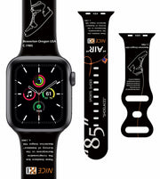 Sports Silicone Watch Bands Black Compatible with iWatch Series 1-9 42mm