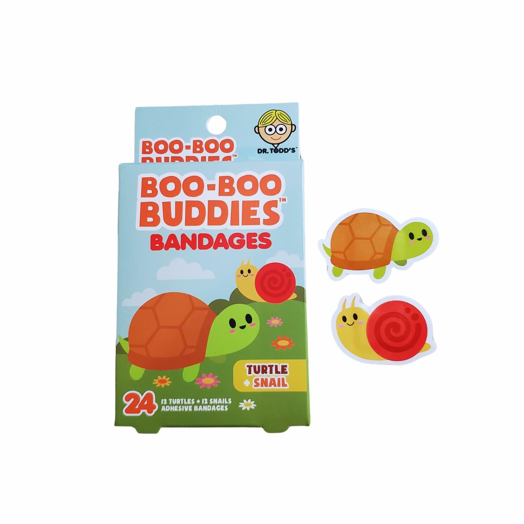 Boo Boo Buddies Kids Bandages 24pcs Turtle & Snail Adhesive Bandage Set