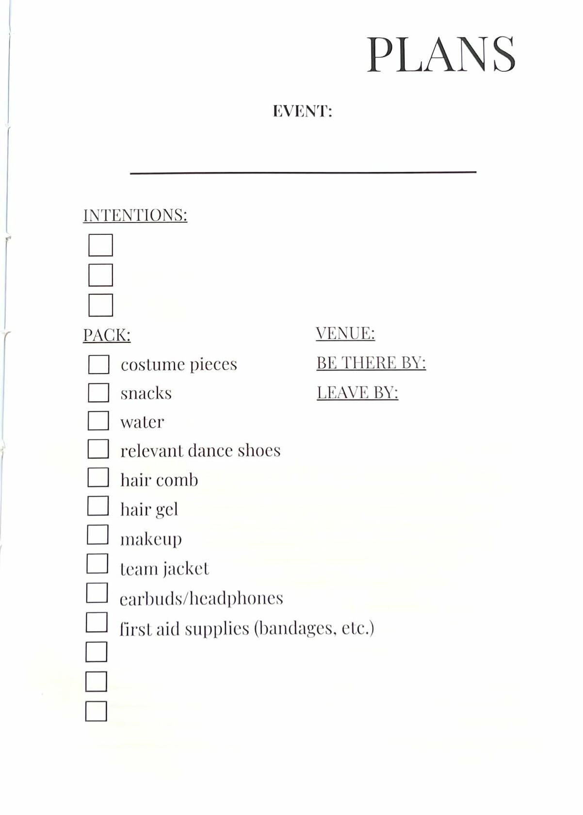 Dance Season Planner 2025-2026 A5 Midnight Motion Monthly Weekly Organizer