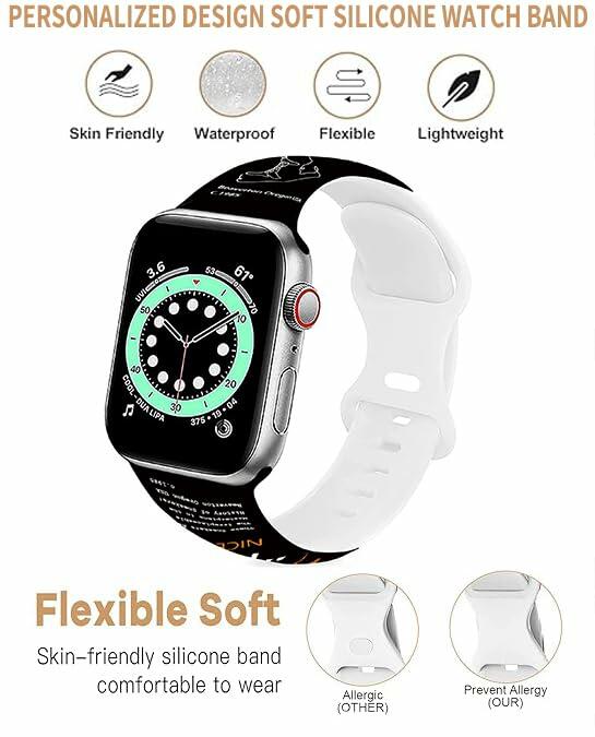 GSDUGYBG Sports Silicone Watch Band Waterproof Black Compatible 38-49mm