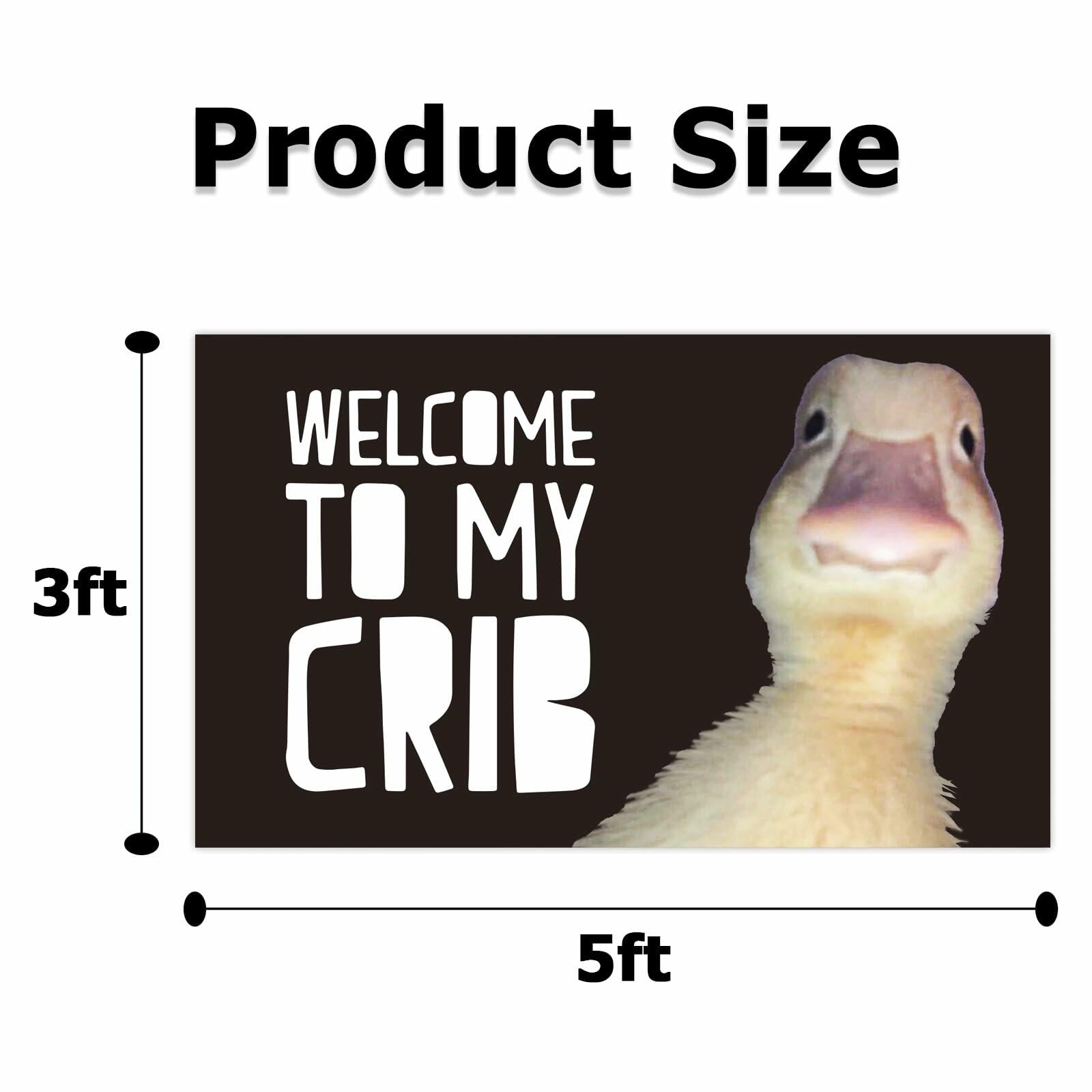 REwis Welcome To My Crib Flag 3x5ft Funny Dorm Room Wall Banner Decor