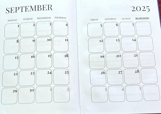 Dance Season Planner 2025-2026 A5 Midnight Motion Monthly Weekly Organizer