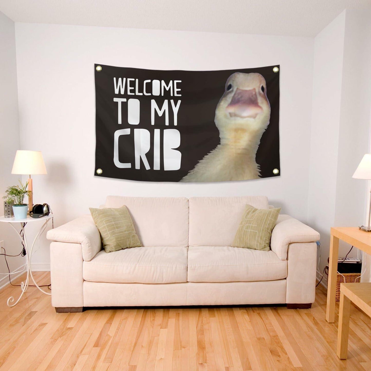 REwis Welcome To My Crib Flag 3x5ft Funny Dorm Room Wall Banner Decor