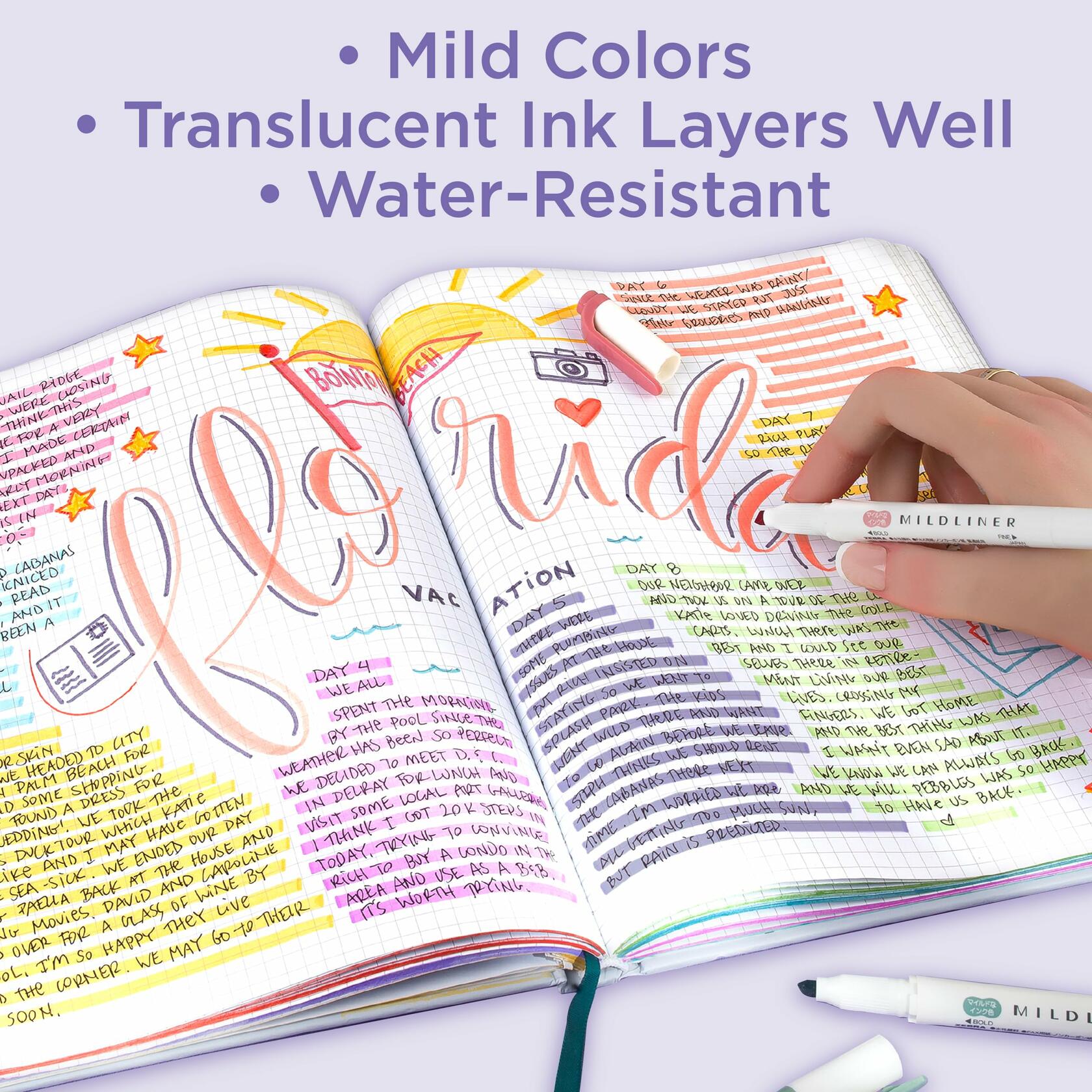 Zebra Pen Mildliner Dual-Tip Highlighters Broad Fine Tips Fluorescent 10-Pack