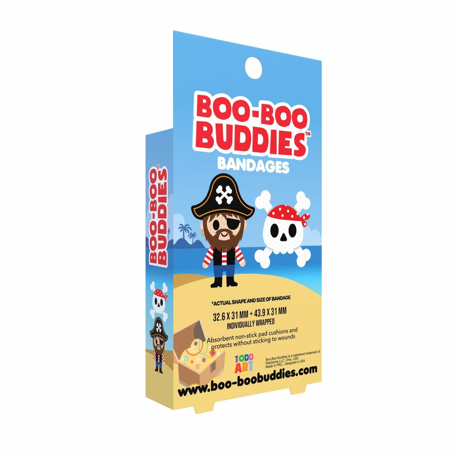 Boo Boo Buddies Kids Adhesive Bandages Pirate Skull Style 24 Count