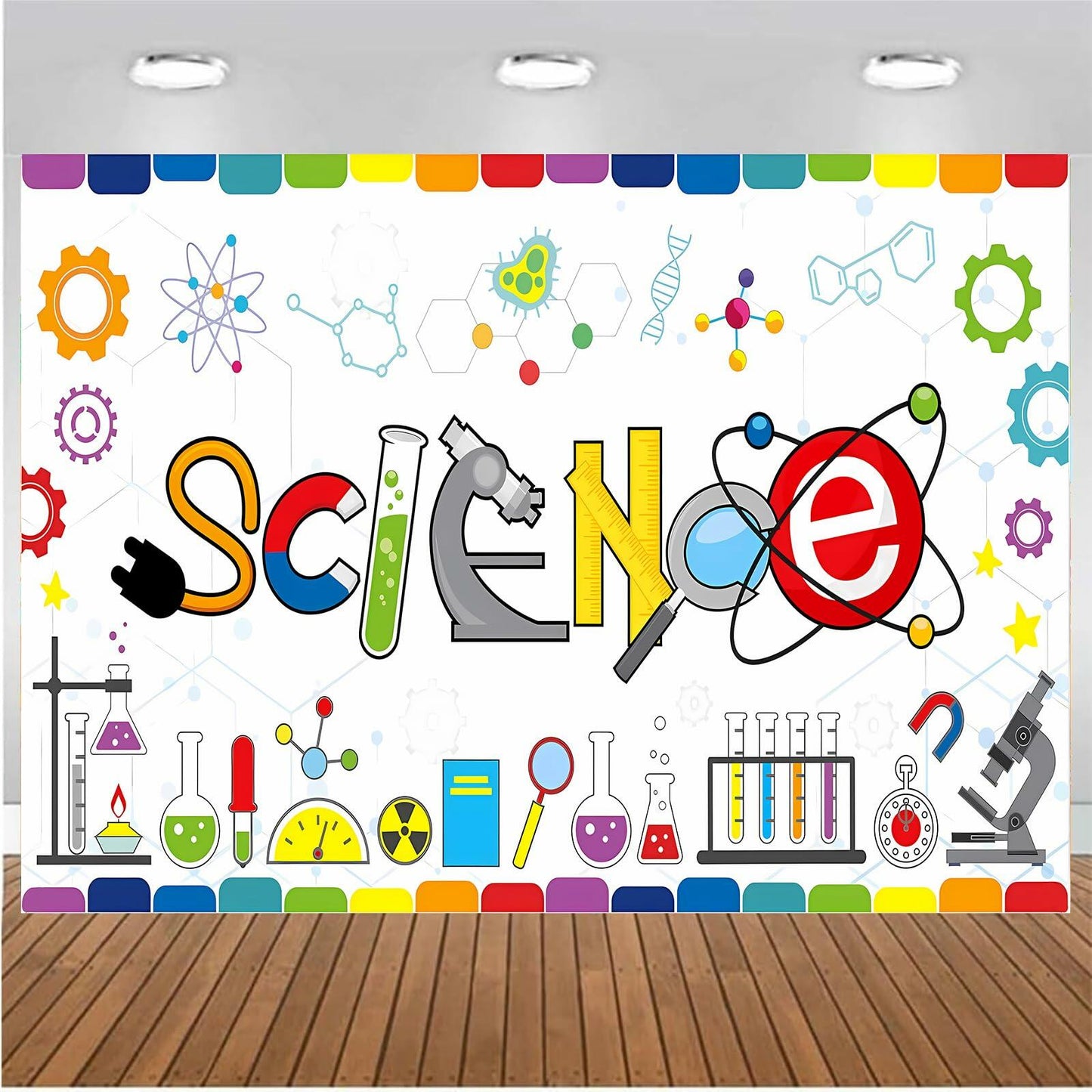 Generic Science Party Backdrop Chemical Themed Kids School Lab Blue 7x5 Ft
