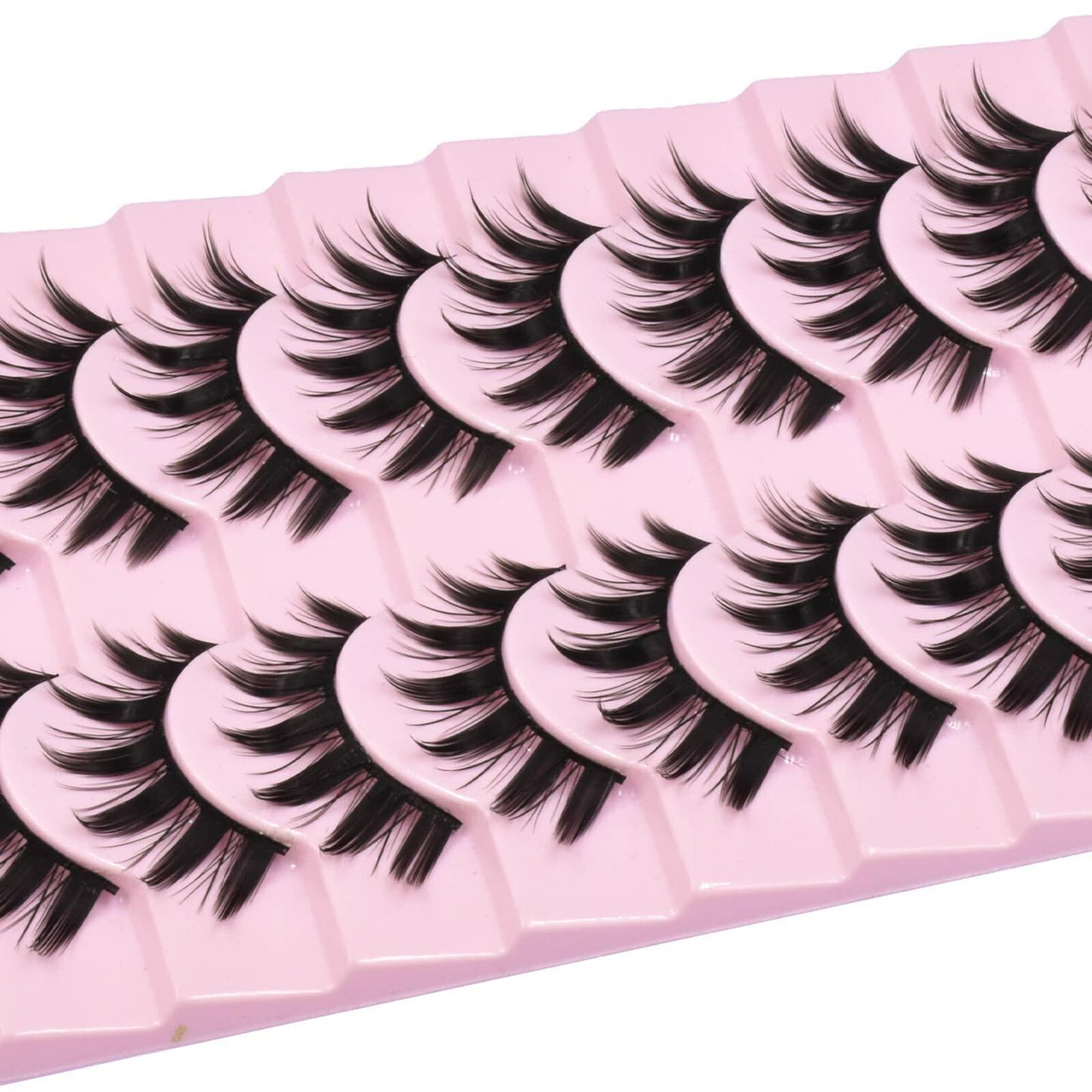 AUGENLI Manga Anime Cosplay Lashes Spiky 16mm Natural Black 10 Pairs A3