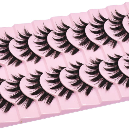 AUGENLI Manga Anime Cosplay Lashes Spiky 16mm Natural Black 10 Pairs A3