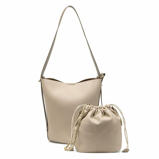 Women's Top Handle Satchel Handbag Elegant Tote Purse Detachable Strap Apricot