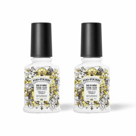 Poo-Pourri Toilet Spray Original Citrus Lemon Bergamot 2oz 2 Pack