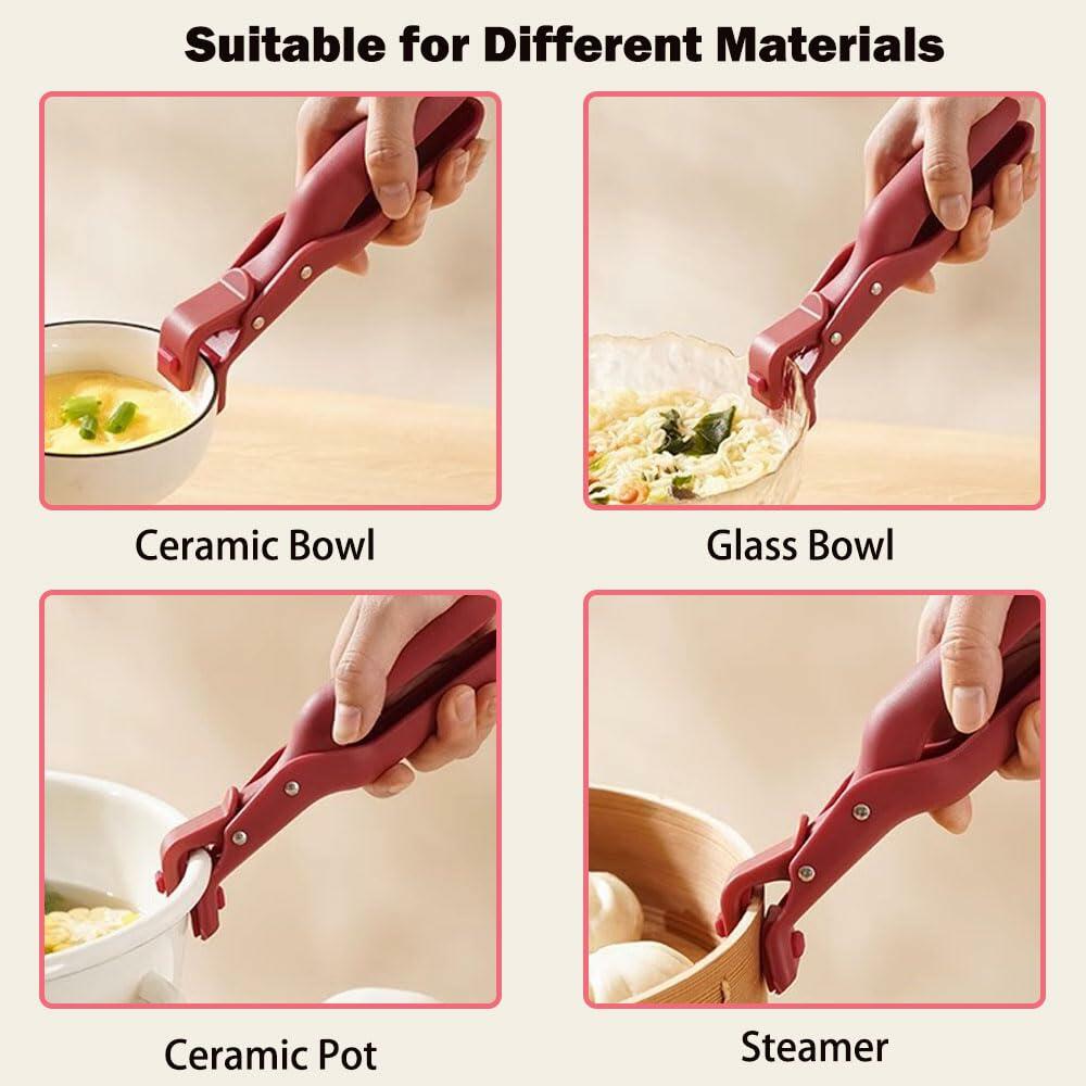 Pfleliey Multi-Purpose Silicone Anti-Scald Bowl Holder Clip Green 7.4x3.5x1.5in
