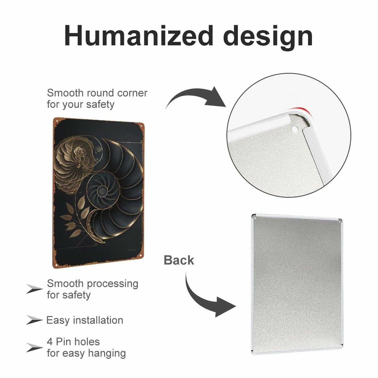 Fibonacci Golden Ratio Metal Tin Sign 8x12 Retro Wall Art Home Decor