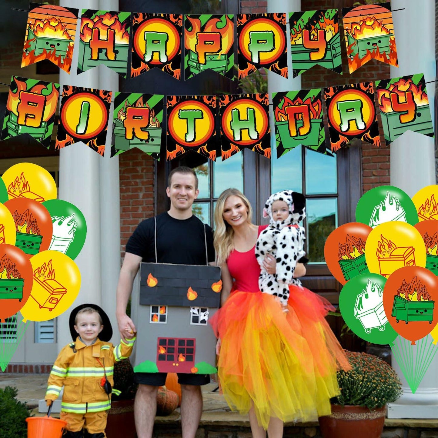 McbeAn Dumpster Fire Birthday Party Supplies Banner Cake Topper Balloons