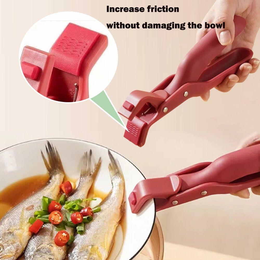 Pfleliey Multi-Purpose Silicone Anti-Scald Bowl Holder Clip Green 7.4x3.5x1.5in