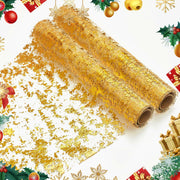 Deconovo Gold Sequin Table Runner 9FT 2PCS Polyester Kitchen Party Decor