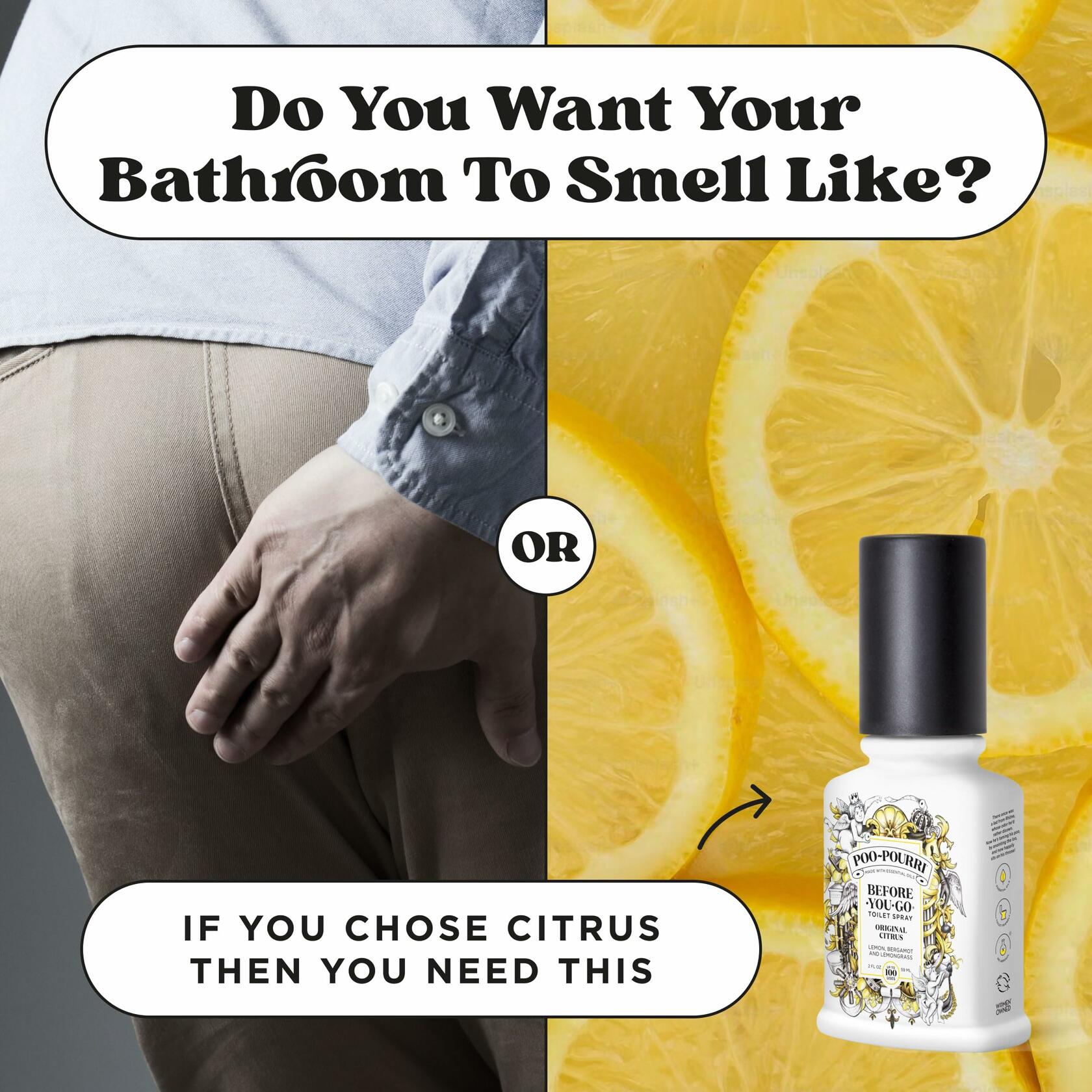Poo-Pourri Toilet Spray Original Citrus Lemon Bergamot 2oz 2 Pack