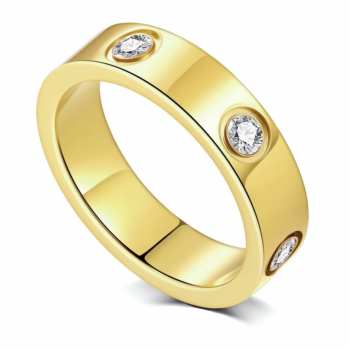 YNAAIAA 18K Gold Silver Diamond Cubic Zirconia Promise Ring Gold 10