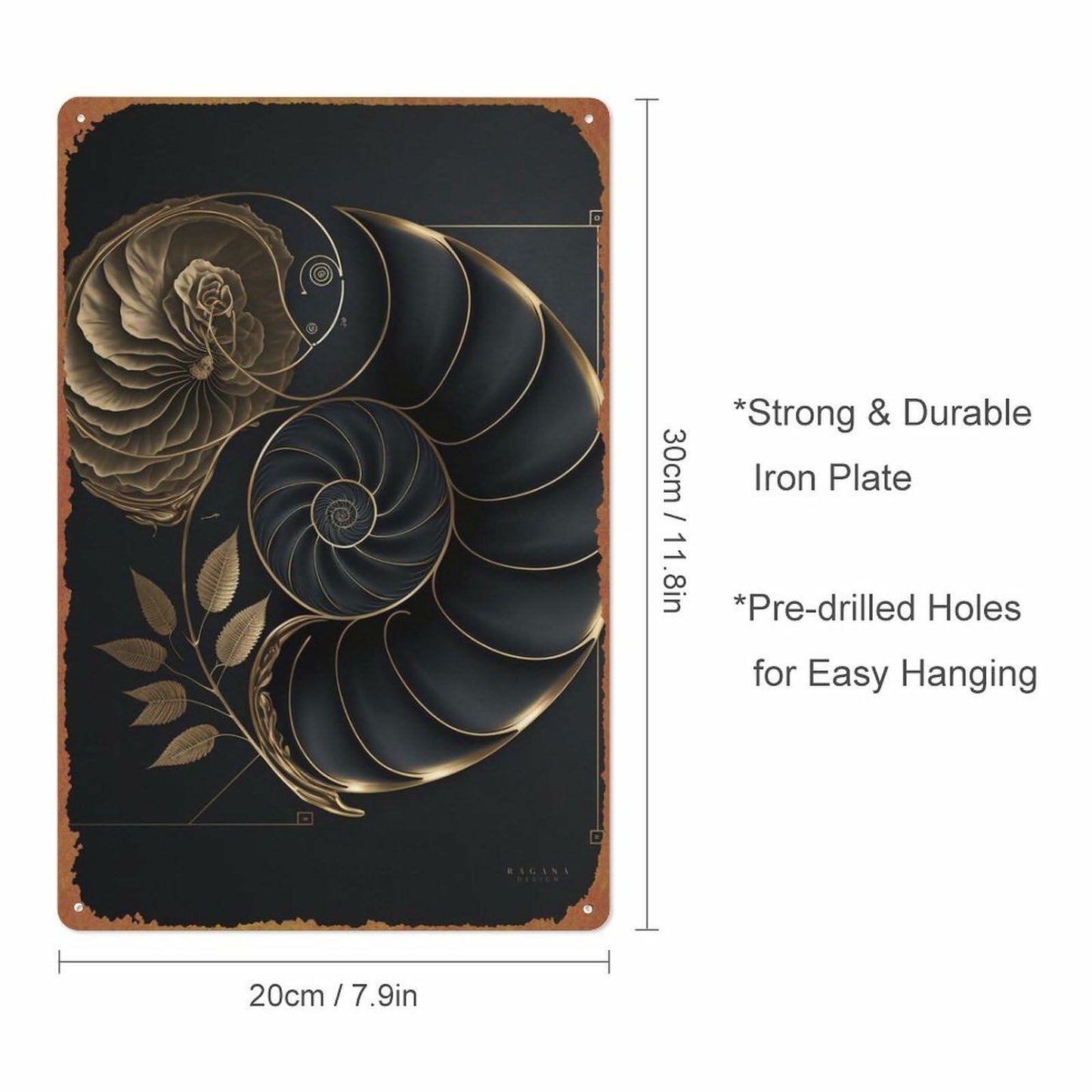 Fibonacci Golden Ratio Metal Tin Sign 8x12 Retro Wall Art Home Decor