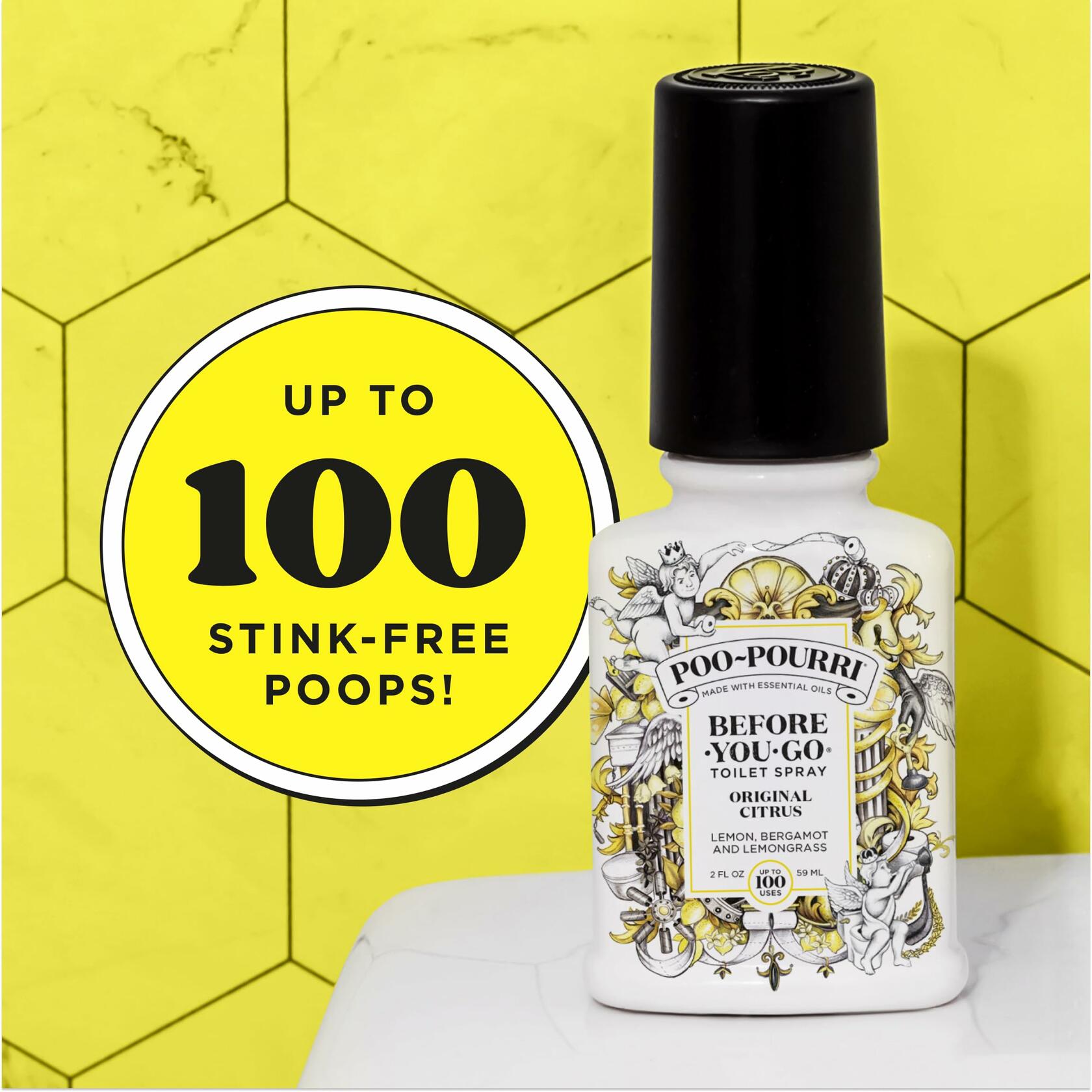 Poo-Pourri Toilet Spray Original Citrus Lemon Bergamot 2oz 2 Pack