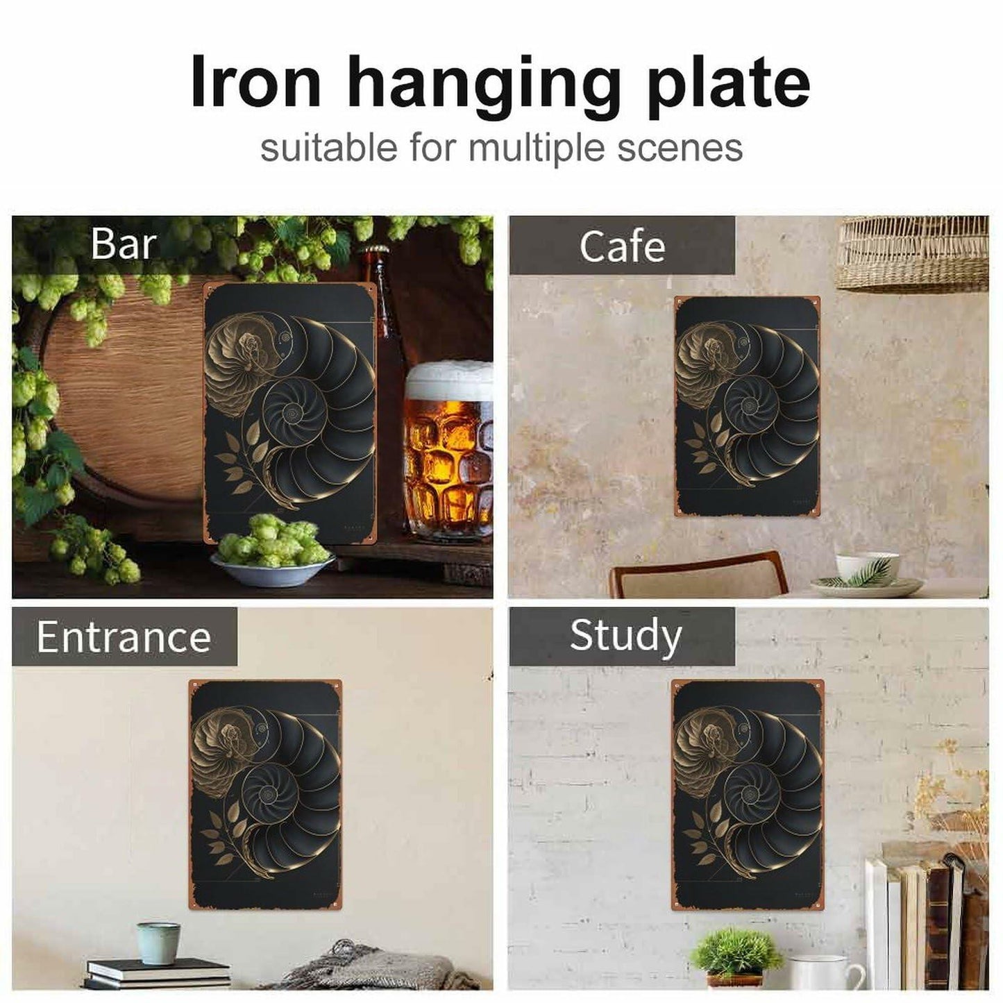 Fibonacci Golden Ratio Metal Tin Sign 8x12 Retro Wall Art Home Decor