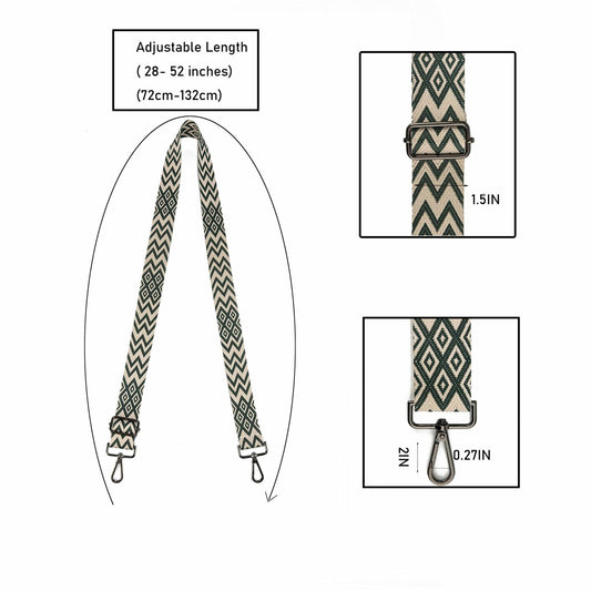 Purse Strap Adjustable Crossbody Replacement Wide Shoulder Strap Gunmetal