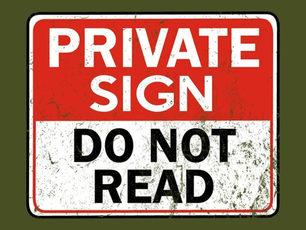 Krouterebs Antique Metal Private Sign Do Not Read Brown 8x12 Inch