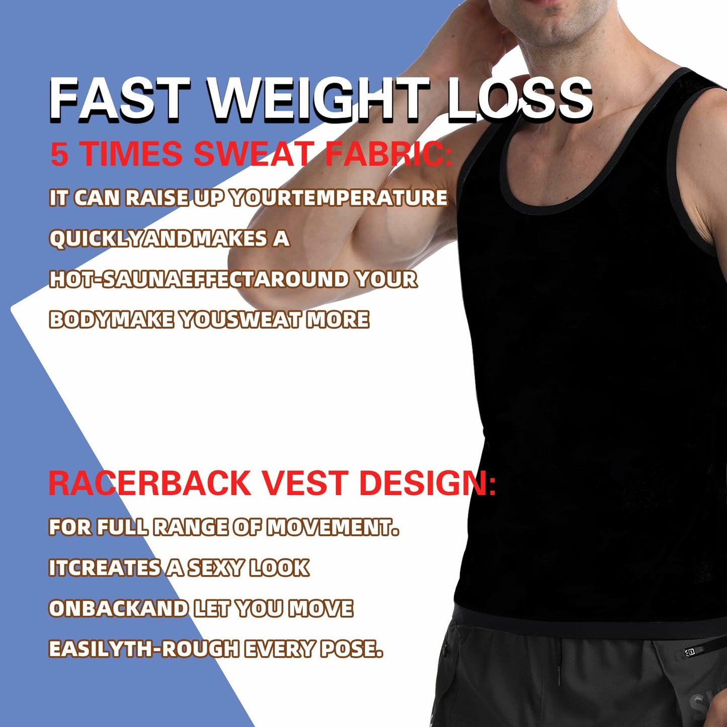 YEESHIN Sauna Sweat Vest for Men Compression Workout Tank Top SM